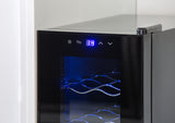 NNEDSZ 12 Bottle Wine Cellar Fridge w/ Glass Door, Temperature Control & Cooler