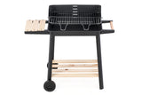 NNEDSZ Charcoal Grill BBQ with Manual Rotisserie Stick on Trolley Stand