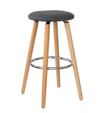 NNEDSZ 2 Cotton/Steel Modern Padded Barstools (Grey/Wood)