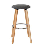 NNEDSZ 2 Cotton/Steel Modern Padded Barstools (Grey/Wood)