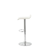 NNEDSZ 2 Leather Barstools (White) w/ Adjustable Height, 63-85cm