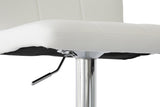 NNEDSZ 2 Leather Barstools (White) w/ Adjustable Height, 63-85cm