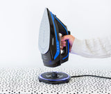 NNEDSZ Cordless Steam Iron w/ Ceramic Soleplate, 360 degree Charging Base, Self-Cleaning