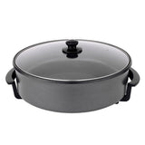 NNEDSZ Non-Stick Electric Fry Pan 38cm Diameter, 240C Max - Dark Grey