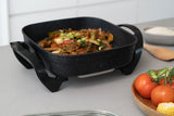 NNEDSZ Stone Electric Fry Pan for Cooking, 7.2L Capacity, Non-Stick
