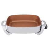 NNEDSZ Copper Electric Fry Pan for Cooking, 9.1L Capacity, Non-Stick
