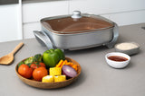 NNEDSZ Copper Electric Fry Pan for Cooking, 9.1L Capacity, Non-Stick