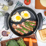 NNEDSZ Electric Fry Pan with Cooking Divider, 3.5L Capacity, Non-Stick