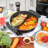 NNEDSZ Electric Fry Pan with Cooking Divider, 3.5L Capacity, Non-Stick