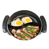 NNEDSZ Electric Fry Pan with Cooking Divider, 3.5L Capacity, Non-Stick
