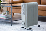 NNEDSZ 11-Fin Oil Column Heater 2400W w/ 3 Heat Settings & Wheels