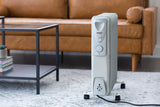 NNEDSZ 11-Fin Oil Column Heater 2400W w/ 3 Heat Settings & Wheels