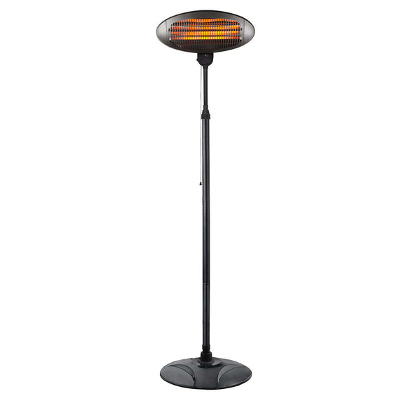NNEDSZ 2000W 2.1m Free Standing Adjustable Portable Outdoor Electric Patio Heater Black