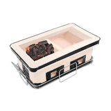 NNEDSZ Portable Hibachi Tabletop Grill Dual Charcoal BBQ Chambers