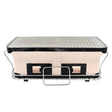 NNEDSZ Portable Hibachi Tabletop Grill Dual Charcoal BBQ Chambers