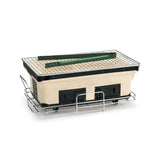 NNEDSZ Portable Hibachi Tabletop Grill Dual Charcoal BBQ Chambers