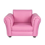 NNEDSZ Kids Pink Couch Sofa Chair w/ Footstool in PU Leather