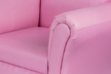 NNEDSZ Kids Pink Couch Sofa Chair w/ Footstool in PU Leather