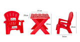 NNEDSZ Kids Durable Table and Two Child-sized Chairs Set - Red