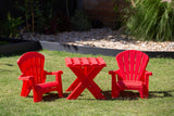 NNEDSZ Kids Durable Table and Two Child-sized Chairs Set - Red