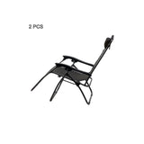 NNEDSZ 2 Pcs Zero Gravity Folding Reclining Chair (Black)