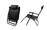 NNEDSZ 2 Pcs Zero Gravity Folding Reclining Chair (Black)