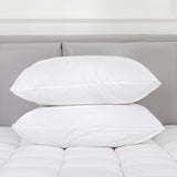 NNEDSZ 100 Percent Cotton Pillow Cover with 800g Poly Fill,  Hypoallergenic, Antibacterial, and Cooling Technology  2 PK