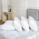 NNEDSZ 100 Percent Cotton Pillow Cover with 800g Poly Fill,  Hypoallergenic, Antibacterial, and Cooling Technology  4 PK