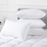 NNEDSZ 100 Percent Cotton Pillow Cover with 800g Poly Fill,  Hypoallergenic, Antibacterial, and Cooling Technology  4 PK