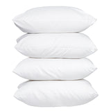 NNEDSZ 100 Percent Cotton Pillow Cover with 800g Poly Fill,  Hypoallergenic, Antibacterial, and Cooling Technology  4 PK