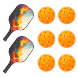 NNEDSZ Pickleball Set with 6 Aerodynamic Balls and 2 Fiberglass Paddles