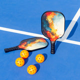 NNEDSZ Pickleball Set with 4 Paddles, 6 Balls, Net, and Carry Bag