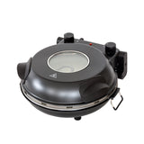 NNEDSZ 12-inch Pizza Oven with Thermal Control, Timer, Viewing Window, and Removable Stone - Black