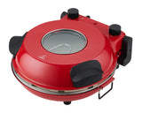 NNEDSZ 12-inch Pizza Oven with Thermal Control, Timer, Viewing Window, and Removable Stone - Red