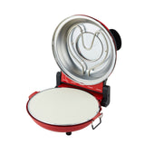 NNEDSZ 12-inch Pizza Oven with Thermal Control, Timer, Viewing Window, and Removable Stone - Red