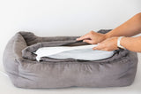 NNEDSZ Easy to Clean Electric Heated Rabbit Faux Fur Covering Pet Bed - Medium