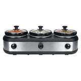 NNEDSZ 3-Pot Slow Cooker w/ 2.5L Capacity Each, 405W, 3 Warming Settings