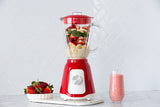 NNEDSZ 500W Glass Blender with Two Adjustable Speeds 1.5L - Red