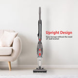 NNEDSZ 450W Lightweight Stick Vacuum Cleaner with HEPA Filter in Grey Bagless Design