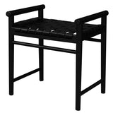 NNEDSZ Elliot Single Seater Bench with Genuine Leather (Black)