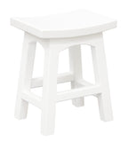 NNEDSZ Tokyo Solid Mahogan Timber Footstool (White)