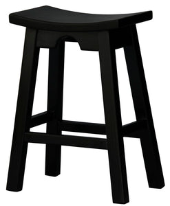 NNEDSZ Ryo Solid Mahogany Kitchen Counter Stool (Black)