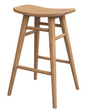 NNEDSZ Aria Oval Solid Mindi Kitchen Counter Stool (Natural)