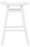 NNEDSZ Oval Solid Timber Counter Stool (White)