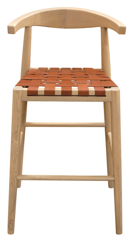 NNEDSZ Elliot Genuine Leather Barstool - Set of 2 (Natural)