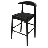 NNEDSZ Elliot Leather Kitchen Counter Stool (Black)
