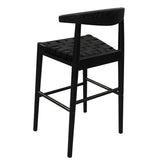 NNEDSZ Elliot Leather Kitchen Counter Stool (Black)