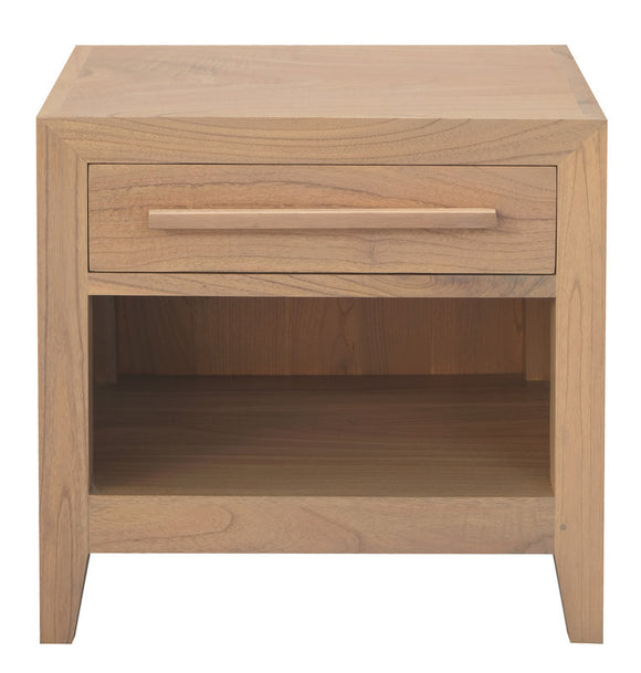 NNEDSZ Dion 1-Drawer Solid Mindi Bedside Table (Natural)