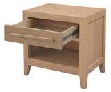 NNEDSZ Dion 1-Drawer Solid Mindi Bedside Table (Natural)