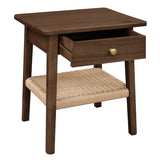 NNEDSZ Kelly 1-Drawer Bedside Table (Walnut)